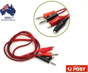Banana plug to Alligator Clip Clamp for Multimeter Connector Probe test Lead new
