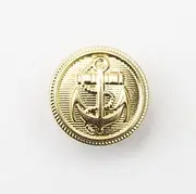 10Pcs Clothes Buttons - Metal Boat Anchor Pattern Sewing Buttons Retro Shank Round Shaped Button Set for Blazer, Suits, Coat, Uniform, Jacket (15mm, Gold)