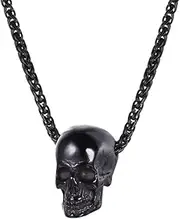 [U7] Men Skull Pendant/Octopus Necklace Stainless Steel Gothic Punk Jewelry, Skeleton Head Rapper Necklaces with 22 Inch Chain， Send Gift Box