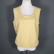 $350 NEW St. John Sport Santana Knit Lemon Grass Sleeveless Shell Tank Top L