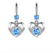 2PCS Copper Women's Fashion Jewelry Heart-shaped Hollow Long Tassel Hook Earrings