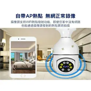 燈泡監控攝影機 APP遠程監控器 家庭監視器 高清攝像 燈泡式監控攝像機 語音對講 移動偵測 全彩燈泡攝像 網路監控