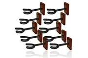 10 x Guitar Wall Hangers, foam padded hook, wood block mount wooden, base