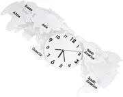 Cabilock 60cm Acrylic Silent Wall Clock World Map Mute Battery- Decorative Clock for Home Office Living Room