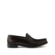 [Prada] Prada Brushed Leather Loafers 38 IT BROWN