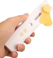 Handheld Misting Fan, Portable USB Rechargeable Small Pocket Fan, 2 Speed Rechargeable Cooling Fan for Home Office Travel (Yellow)