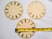 3 Clock Dials Roman Numeral Plastic Dial Size 4-1/2" Diameter 3 Pieces