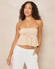 [Mooloola] Mooloola Women's Cali Tube Top in Beige Natural 0 Beige Natural
