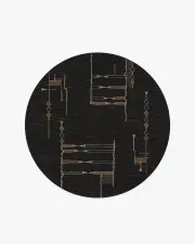 245' Round | Machine Washable Runner Rug | Kid & Pet Friendly | Indoor Rug | Architectural Digest Nisa Ink Black Tufted Rug | Ruggable