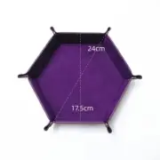 6Color Key Box PU Leather Hexagonal Folding Hexagon Dice Tray Box Dice Game Tray