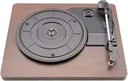 Wireless Turntable System Speakers, Patend Designed Vinyl Record Player with Magnetic Cartridge, Wireless Playback and Auto Off