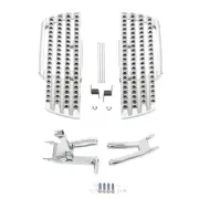 Chrome Rider Footboard Floorboard & Bracket Fit For Harley Softail Deluxe 18-23