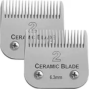 2# Professional Detachable Replacement Ceramic Blades. Compatible with Oster Classic 76/Power Pro/Power-Teq/Star-Teq Clipper. Compatible with Ainds, Wahl, Series Clippers. Size: 2#, 1/4" Cut Length