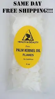 PALM KERNEL OIL FLAKES PURE NATURAL FOR SOAPS COSMETICS 4 OZ