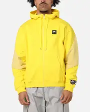 [Nike] Nike Air Full-zip Fleece Hoodie Saturn Gold/black - Size S S Gold/Black
