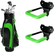 FEYRUN Wall Mounted Golf Bag Hook, 2 Bags Storage Racks Perfect for Garage Organization, Space Saving Hanging Organizer (Black)