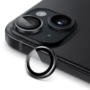 Metal Camera Lens Glass Individual Eagle Protector Cover - For Apple iPhone 14 / 14 Plus / 15 / 15 Plus (2pcs) - Black