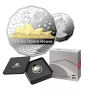 RAM 2023 50 Cent - 50th Anniversary Sydney Opera House Gold Plated Proof Coin