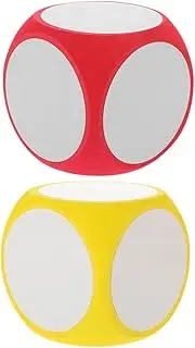 Kisangel 2pcs Large Blank Dice Writable Party Game Dice for DIY Classroom Activities Fun Red Yellow for Math Games Creative Play