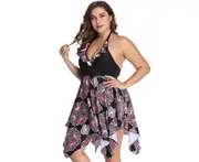 Ladies'Large-Size Swimming Suit with Separate Printed Skirt - 3