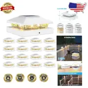 Modern 16-Pack Solar-Powered Post Lights with Warm White Glow for Patios