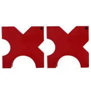 Workshop Press Bed Plates H Style 4 Notch Metal 5x5x1 inch 20T Press Set 2PC Red