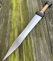 24" Custom Handmade Roman Gladius Sword – Double Edge Carbon Steel Blade, Wood H