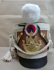 leather French Napoleonic Shako Helmet Military Prussian Officer HAT kew13