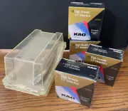 4 KAO MF2HD 3.5" Blank Diskettes (10) MF2HD (Sealed) & vintage KAO Storage Case