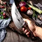 Cleaver Butcher Knife Kitchen Chef Meat Slicing Peel Forged Steel Wood Handle S