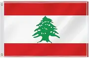 2×3 FT Lebanon Flag,60×90 Medium Size Lebanese National Decor,Double Side Digital Printed 150D Polyester Banner With Canvas Header Brass Grommet