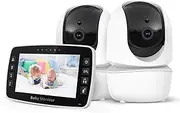 Irosiy 4.3 Inch HD Baby Monitor with Camera, 360° Swivel & Night Vision, 2-Way Audio, Temperature Monitoring, Eco Mode up to 22 Hours, 2.4 GHz Wireless (German Support)