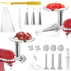 Fruit and Vegetable Attachment Strainer Set with Meat Grinder for Kitchenaid ...