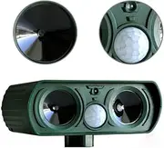 Outdoor Solar Powered Animal Repellent, Infrared Ultrasonic Electronic Dog Repellent, Outdoor Cat Dog Bird Repellent, Garden Farm Deterrent for Cats, Squirrels, Birds, Deer, and Skunks