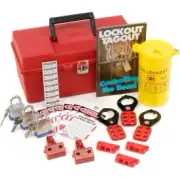 NMC Portable Electrical Lockout Kit w/ 14"" Case Plastic Red ACCUFORM