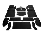 Carrelli Hessian Backed Interior Carpet Set Black -MG Midget / AH Sprite 1962-79