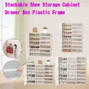 24-48 Pair Stackable Shoe Storage Cabinet Drawer Box Plastic Frame #8