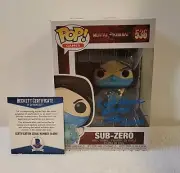Funko POP MORTAL KOMBAT SUB-ZERO #536 Signed STEVE BLUM + Inscription BAS COA