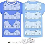 9-Piece Set with Soft Tape Measure T-Shirt Ruler, Round Neck and V-Neck T-Shirt Front and Back hot Press Transfer Printed PVC T-Shirt Alignment Tool for Cricut hot Press Heat Transfer Printed Vinyl