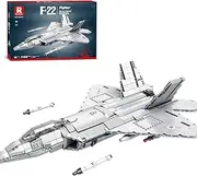 Reobrix 33020 F-22 Raptor Model Building Kit, Jet Fighter Building Block Set, Military Toy Ideal for Kids and Adults, 1729 Pieces