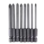 8PCS 1/4 HEX SHANK 75MM MAGNETIC CROSS HEAD SCREWDRIVER BITS