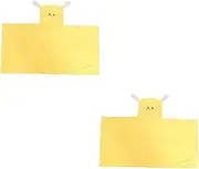 VICASKY 2pcs Beach Towel Poncho Bath Towel Dog Shape Bath Robe Yellow