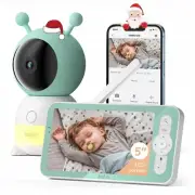 2K Wifi Video Baby Monitor Night Light App&5'' Screen Motion&Cry Detection