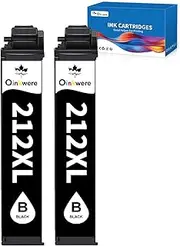 [OINKWERE] 212XL Black Compatible for Epson 212 Ink Cartridges 212XL T212 T212XL Compatible for Expression Home XP-2100 XP-3100 XP-3105 XP-4100 Workforce WF-2810 WF-2830 WF-2850 (2-212XL Black)