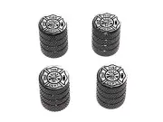 Iron Cross Fire Department - Tire Rim Wheel Valve Stem Caps - Black