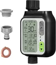 Durable Hose Water Timer with Automatic Rain Pause | 3 Customizable Watering Programs & Easy-Read Display for Lawn and Garden Irrigation Flow Water Hose Timers for Watering Timers, Rain Sensor Timer