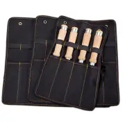 Chisel Carrying Case Canvas Pocket Tool Roll Holder Wrench Pouch Organizer For Knife Hammers Gouges Carpenter