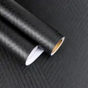 Black Wallpaper Textured Geometric Peel and Stick Wallpaper Removable Matte B...