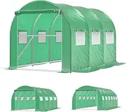 ALFORDSON Greenhouse Garden Shed 3x2x2M, Walk-in Tunnel Green House with Ventilation Windows, Steel Frame Grow Tent for Gardening Plants Flowers