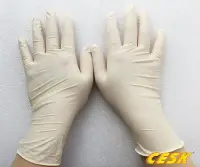 在飛比找Yahoo!奇摩拍賣優惠-乳膠手套 橡膠防塵 凈化 潔爭手套 乳白 淺黃一次性無塵手套